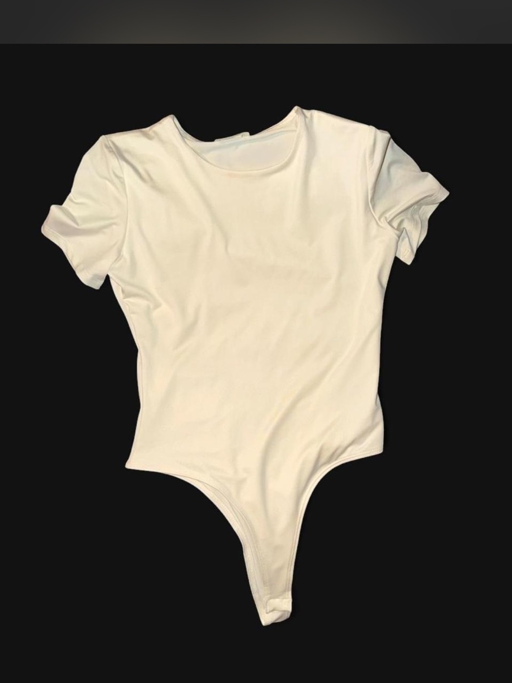 Women’s' Cream Short Sleeve One-Piece Bodysuit